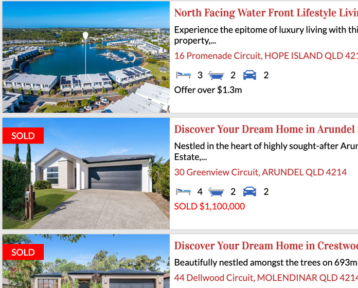 Property listing junction